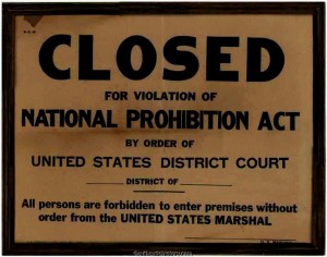 Closed for Violation of National Prohibition