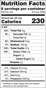 nutrition facts