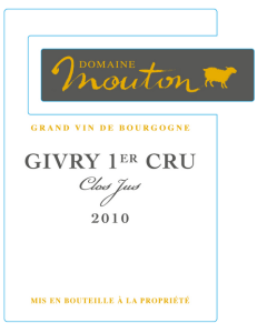 Domaine Mouton Givry Burgundy France Wine Label
