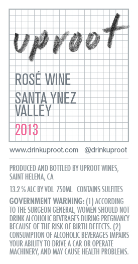 Uproot Wines Rose Wine True Back Label