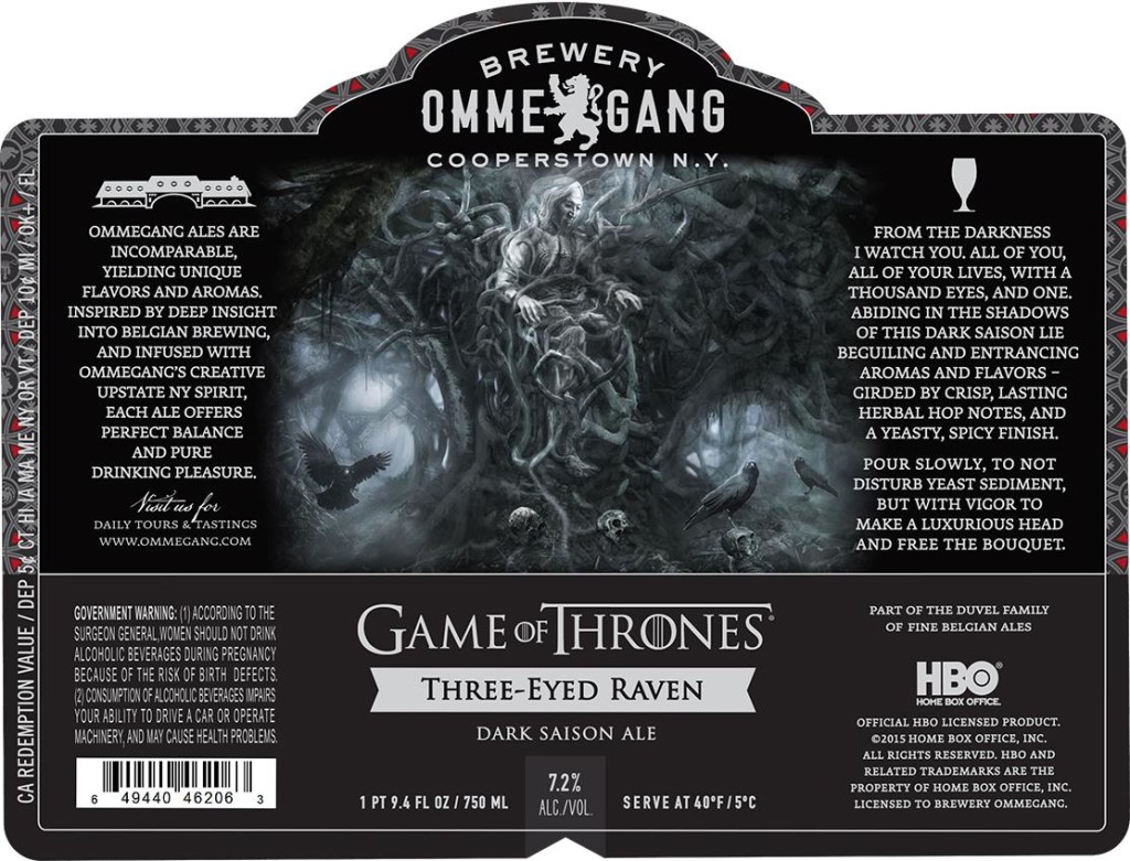 Game of Thrones Three Eyed Raven Ale Beer Label